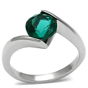 Rings Green CJ929SP Wholesale Synthetic Blue Zircon Stainless Steel High Polished Ring Rings Green CJ929SP Wholesale Synthetic Blue Zircon Stainless Steel High Polished Ring