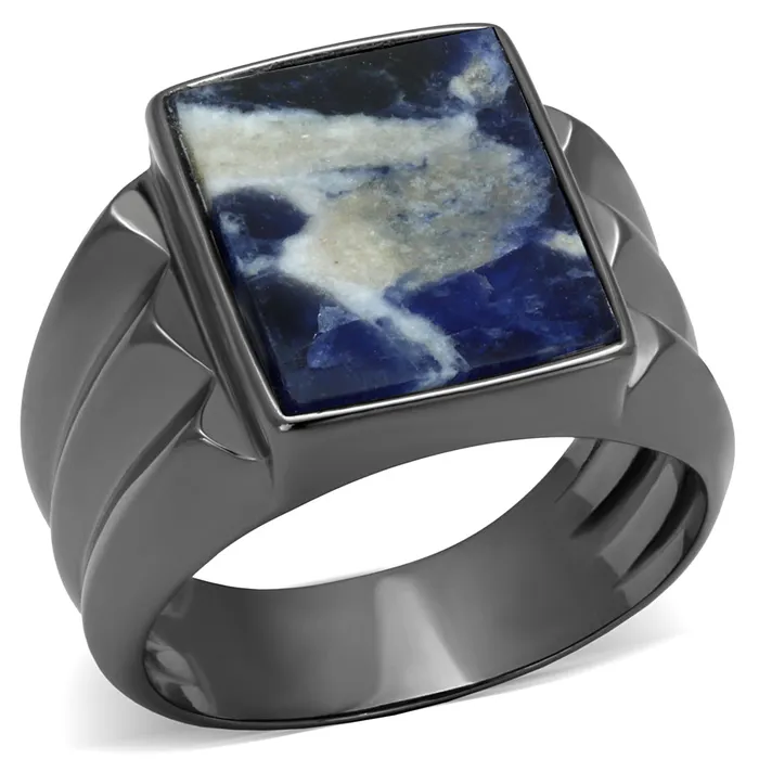 Rings Green CJE3012 Wholesale Mens Stainless Steel IP Light Black SemiPrecious Sodalite Square Capri Blue Ring Rings Green CJE3012 Wholesale Mens Stainless Steel IP Light Black SemiPrecious Sodalite Square Capri Blue Ring