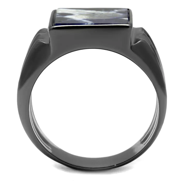 Rings Green CJE3012 Wholesale Mens Stainless Steel IP Light Black SemiPrecious Sodalite Square Capri Blue Ring Rings Green CJE3012 Wholesale Mens Stainless Steel IP Light Black SemiPrecious Sodalite Square Capri Blue Ring