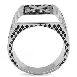 Rings Green CJE3191 Wholesale Mens Stainless Steel SemiPrecious Onyx Double Sword Ring Rings Green CJE3191 Wholesale Mens Stainless Steel SemiPrecious Onyx Double Sword Ring