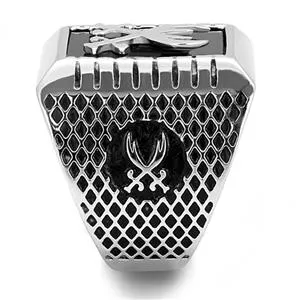 Rings Green CJE3191 Wholesale Mens Stainless Steel SemiPrecious Onyx Double Sword Ring Rings Green CJE3191 Wholesale Mens Stainless Steel SemiPrecious Onyx Double Sword Ring