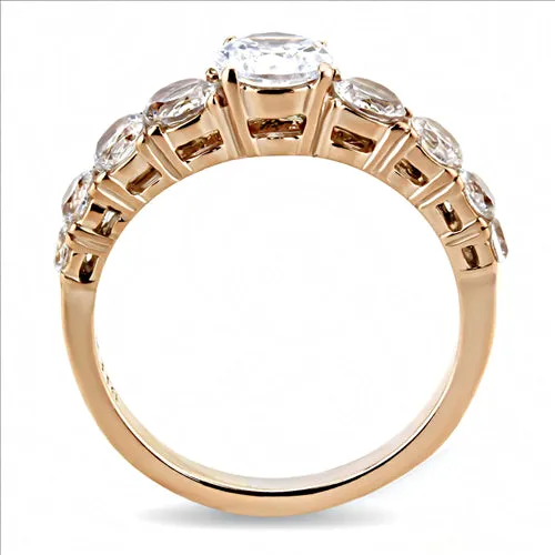 Rings Green CJE3516 Wholesale Womens Stainless Steel IP Rose Gold AAA Grade CZ Clear Minimal Ring Rings Green CJE3516 Wholesale Womens Stainless Steel IP Rose Gold AAA Grade CZ Clear Minimal Ring