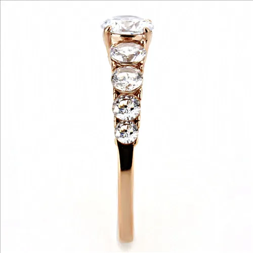 Rings Green CJE3516 Wholesale Womens Stainless Steel IP Rose Gold AAA Grade CZ Clear Minimal Ring Rings Green CJE3516 Wholesale Womens Stainless Steel IP Rose Gold AAA Grade CZ Clear Minimal Ring