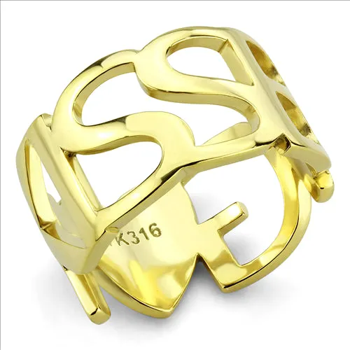 Rings Green CJE3640 Wholesale Womens Stainless Steel IP Gold Broad KISS BIG Ring Rings Green CJE3640 Wholesale Womens Stainless Steel IP Gold Broad KISS BIG Ring