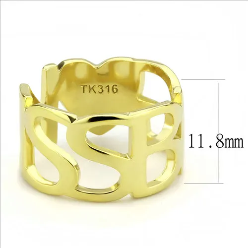 Rings Green CJE3640 Wholesale Womens Stainless Steel IP Gold Broad KISS BIG Ring Rings Green CJE3640 Wholesale Womens Stainless Steel IP Gold Broad KISS BIG Ring