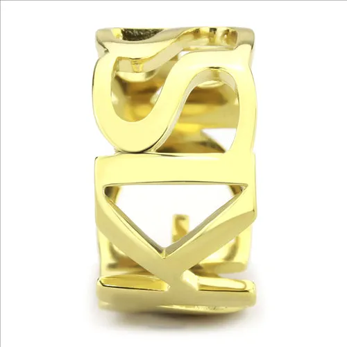 Rings Green CJE3640 Wholesale Womens Stainless Steel IP Gold Broad KISS BIG Ring Rings Green CJE3640 Wholesale Womens Stainless Steel IP Gold Broad KISS BIG Ring
