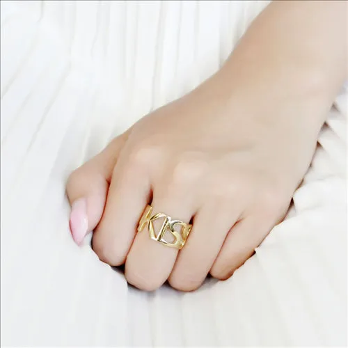 Rings Green CJE3640 Wholesale Womens Stainless Steel IP Gold Broad KISS BIG Ring Rings Green CJE3640 Wholesale Womens Stainless Steel IP Gold Broad KISS BIG Ring