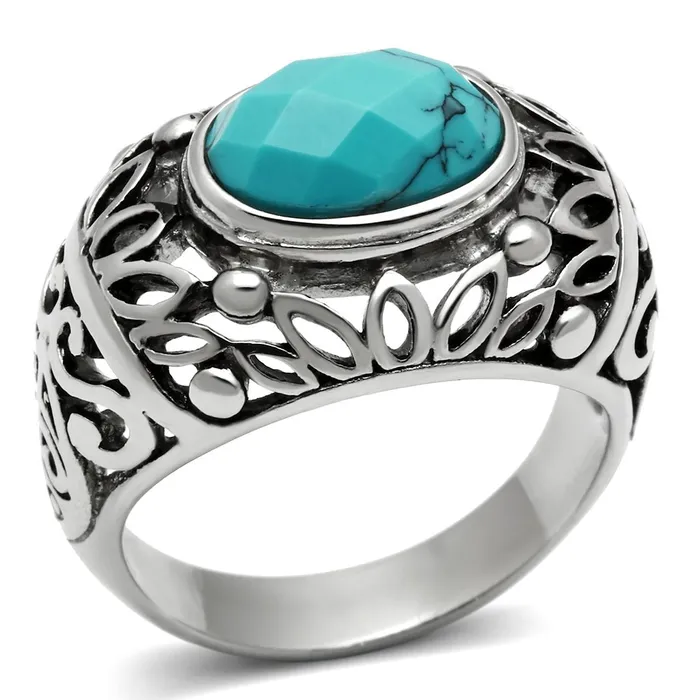 Rings Green CJG2432 Stainless Steel Turquoise Ring