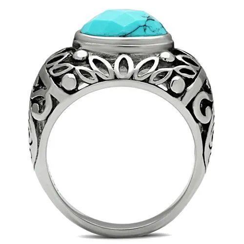 Rings Green CJG2432 Stainless Steel Turquoise Ring Rings Green CJG2432 Stainless Steel Turquoise Ring