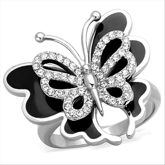 Rings Green CJG2664 Stainless Steel Top Grade Crystal Ring