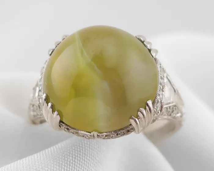 Rings Isadoras C Art Deco Cats Eye Chrysoberyl Cocktail Ring
