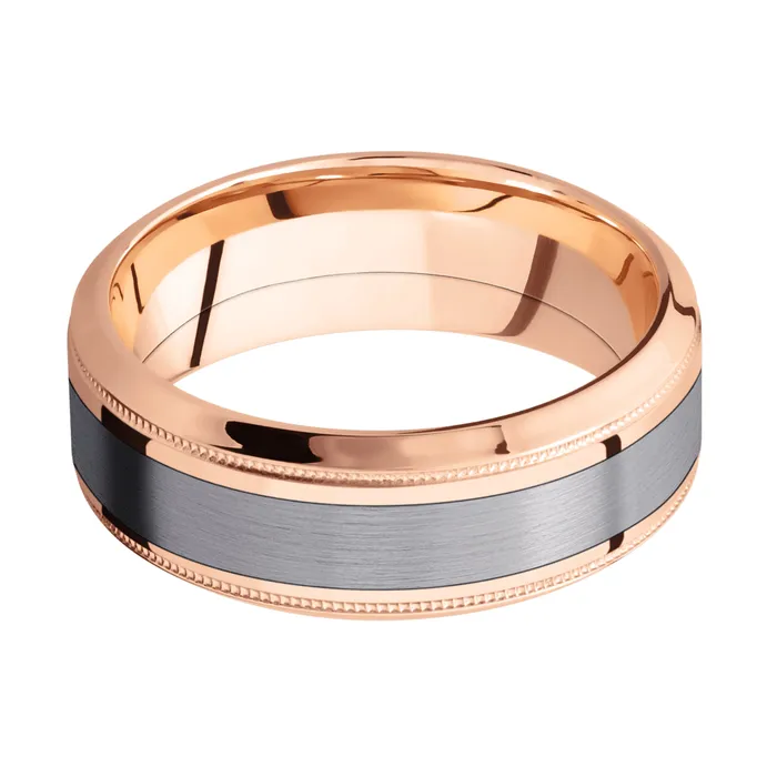 Rings Lashbrook 14K Rose Gold Band with Tantalum Inlay