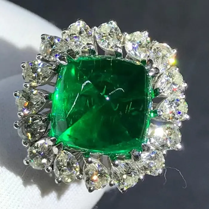 Rings Leyloon Jewelry CHUNKY 86 Carat Cabochon Cut Lab Grown Emerald Pinched Starburst Kite set Ring 9K 14K 18K Solid Gold and 950 Platinum Rings Leyloon Jewelry CHUNKY 86 Carat Cabochon Cut Lab Grown Emerald Pinched Starburst Kite set Ring 9K 14K 18K Solid Gold and 950 Platinum