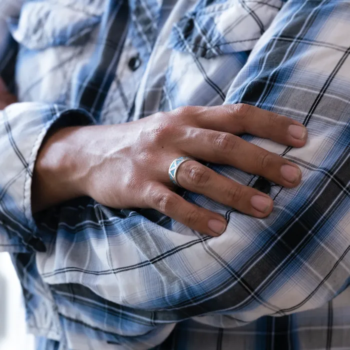 Rings TSkies Jewelry SkyWeaver Wide Band Azteca Turquoise Ring