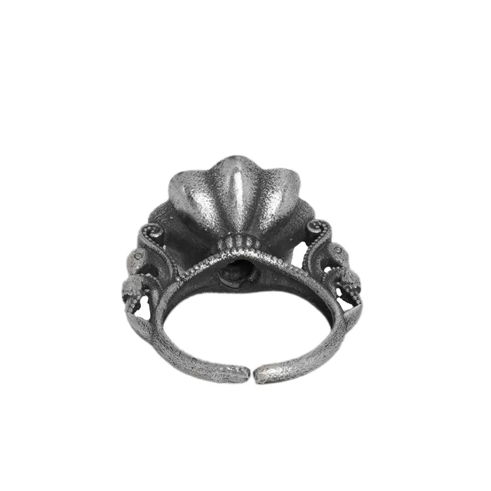 Rings Teejh Teejh Shaila Pink Stone Silver Oxidised Ring Rings Teejh Teejh Shaila Pink Stone Silver Oxidised Ring