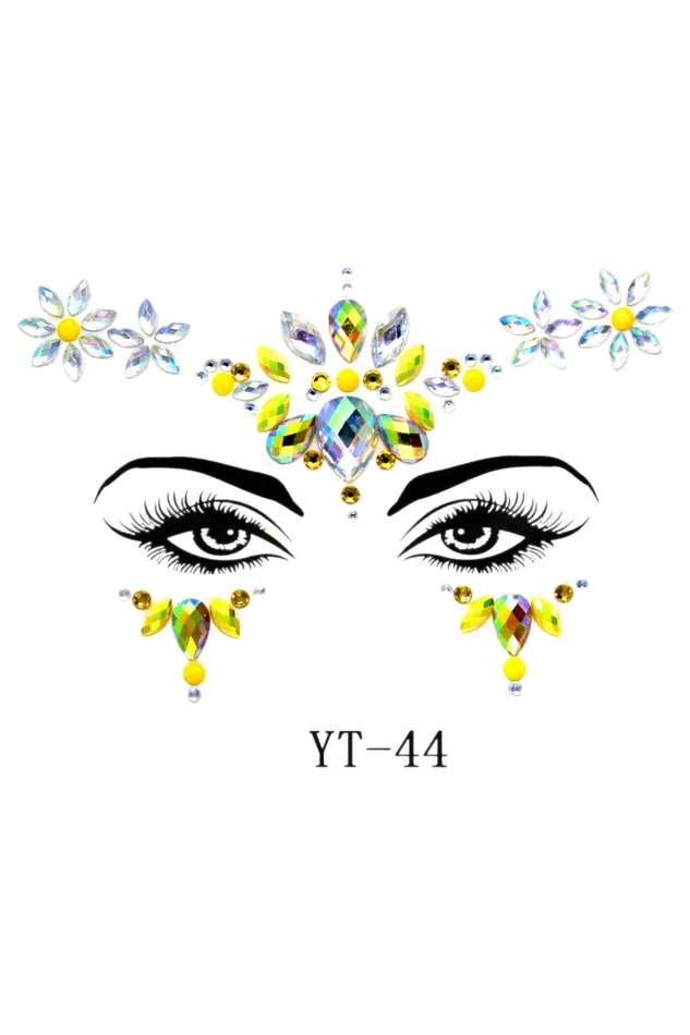 Rings THE LUMi SHOP Yellow Daisy Rhinestone Crystal Face Jewels
