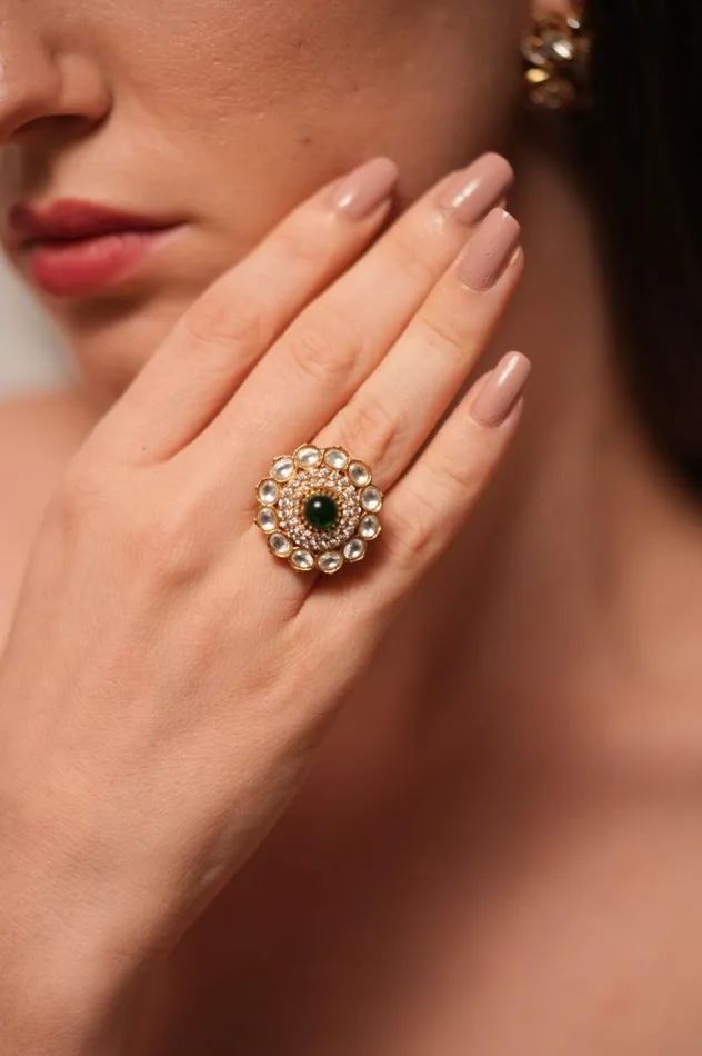 Rings Vaishnavi Diamond And Polki Ring Attrangi