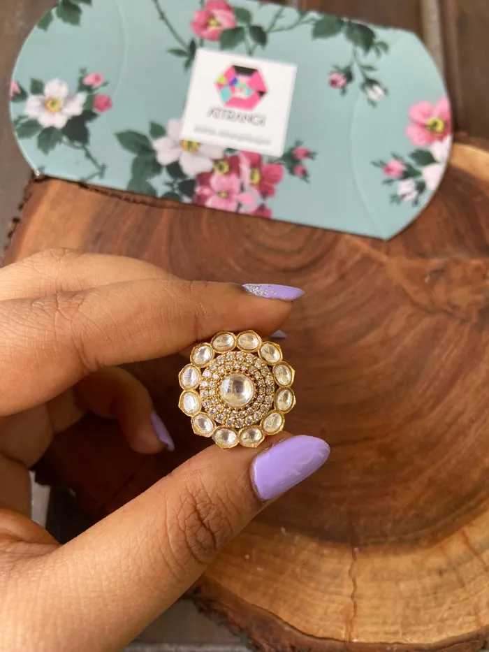 Rings Vaishnavi Diamond And Polki Ring Attrangi Rings Vaishnavi Diamond And Polki Ring Attrangi