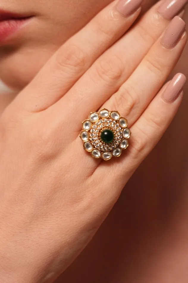Rings Vaishnavi Diamond And Polki Ring Attrangi Rings Vaishnavi Diamond And Polki Ring Attrangi
