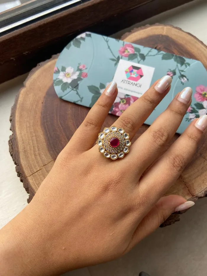 Rings Vaishnavi Diamond And Polki Ring Attrangi Rings Vaishnavi Diamond And Polki Ring Attrangi