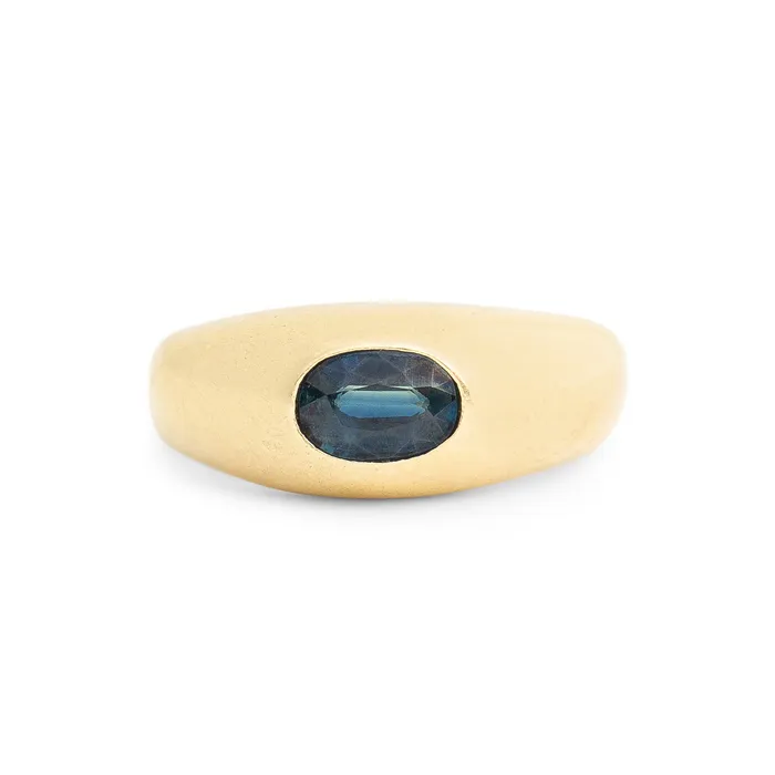 Rings Vintage Dome With Sapphire 14k Gold Ring
