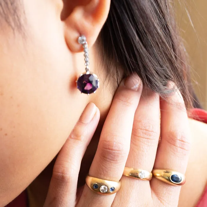 Rings Vintage Dome With Sapphire 14k Gold Ring
