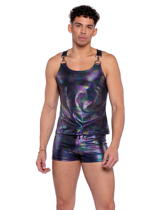 Roma Costume Inc Earrings 6530 Rainbow Shimmer Camouflage Shorts