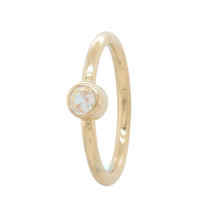 Round Fixed Bezel Seam Ring FBR in Gold with Mercury Mist Topaz Body Vision BVLA Rings Round Fixed Bezel Seam Ring FBR in Gold with Mercury Mist Topaz Body Vision BVLA Rings