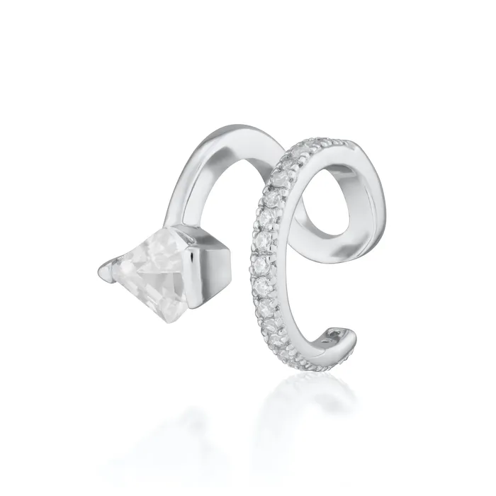 Scream Pretty Earrings Diamond Double Band Small Single Ear Cuff
