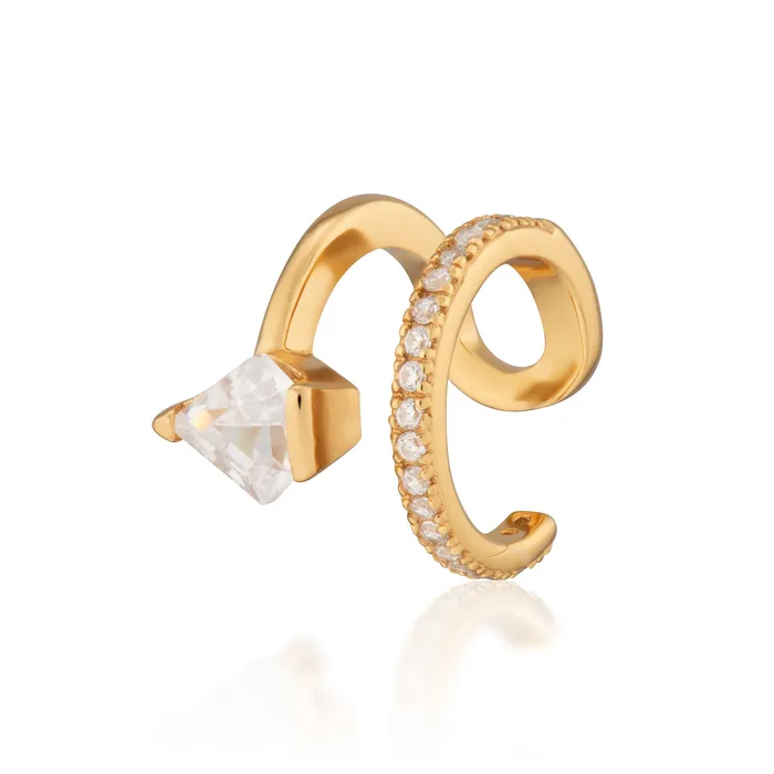 Scream Pretty Earrings Diamond Double Band Small Single Ear Cuff Scream Pretty Earrings Diamond Double Band Small Single Ear Cuff