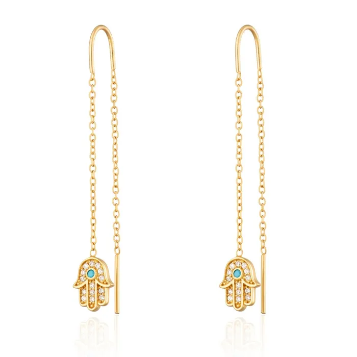 Scream Pretty Earrings Gold Fatima Hand Threader Earrings