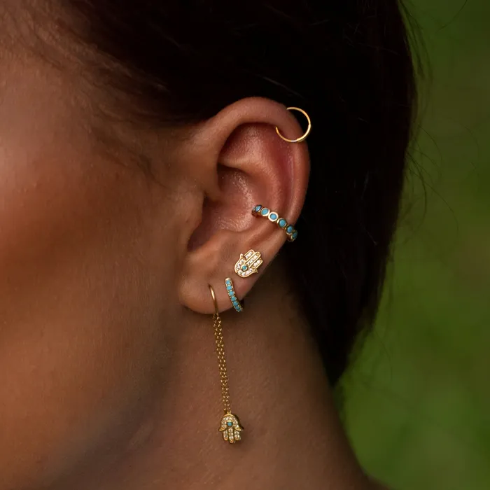 Scream Pretty Earrings Gold Fatima Hand Threader Earrings Scream Pretty Earrings Gold Fatima Hand Threader Earrings