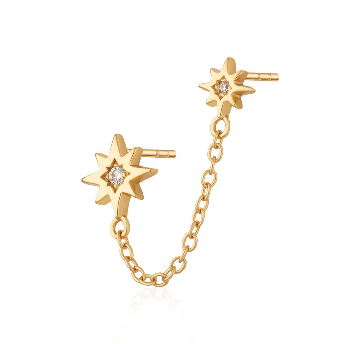 Scream Pretty Earrings Hannah Martin Interstellar Chained Star Stud Single Earring Scream Pretty Earrings Hannah Martin Interstellar Chained Star Stud Single Earring