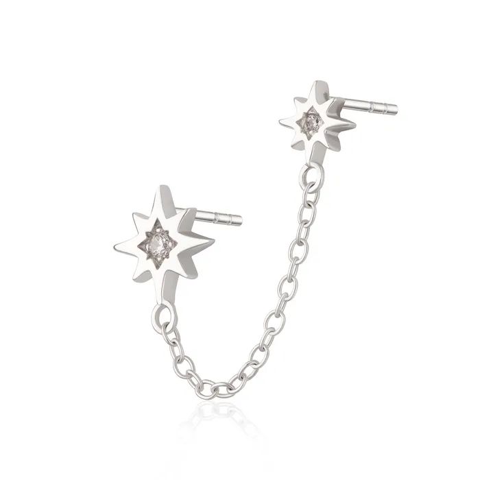 Scream Pretty Earrings Hannah Martin Interstellar Chained Star Stud Single Earring Scream Pretty Earrings Hannah Martin Interstellar Chained Star Stud Single Earring