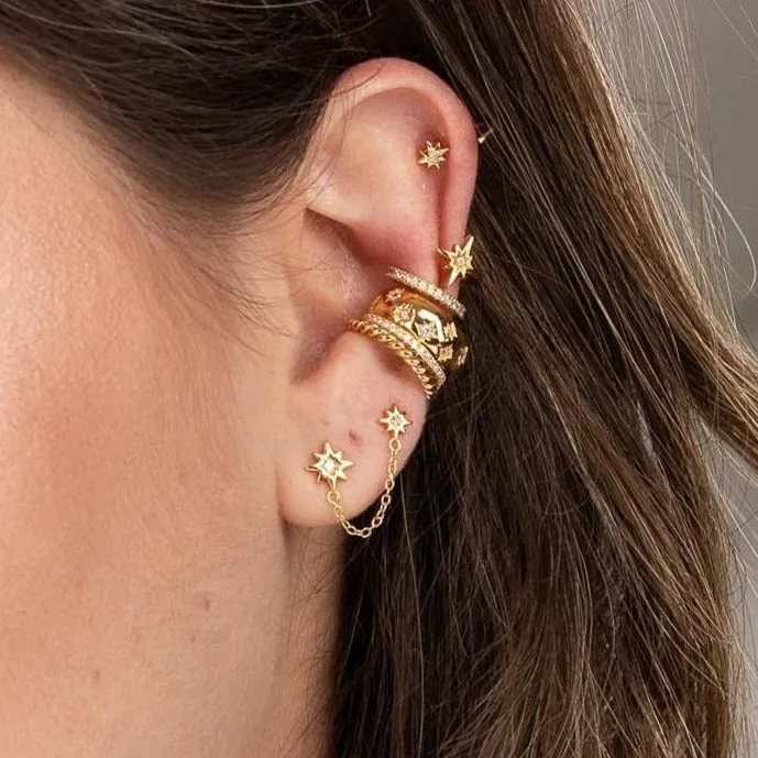 Scream Pretty Earrings Hannah Martin Interstellar Chained Star Stud Single Earring Scream Pretty Earrings Hannah Martin Interstellar Chained Star Stud Single Earring