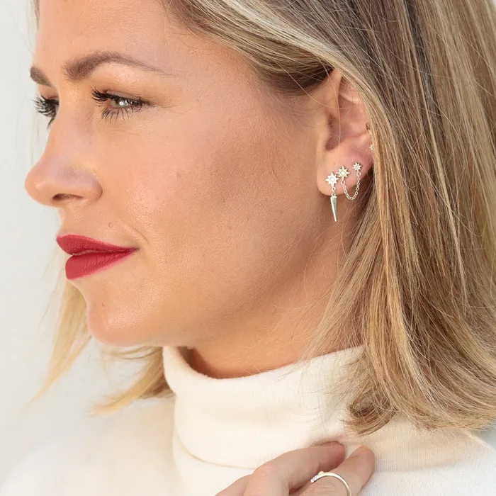 Scream Pretty Earrings Hannah Martin Interstellar Chained Star Stud Single Earring Scream Pretty Earrings Hannah Martin Interstellar Chained Star Stud Single Earring