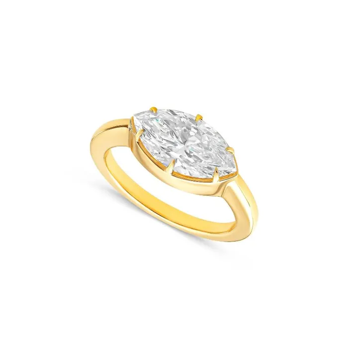 Sideways Marquise Diamond Ring Alexis Jae Rings