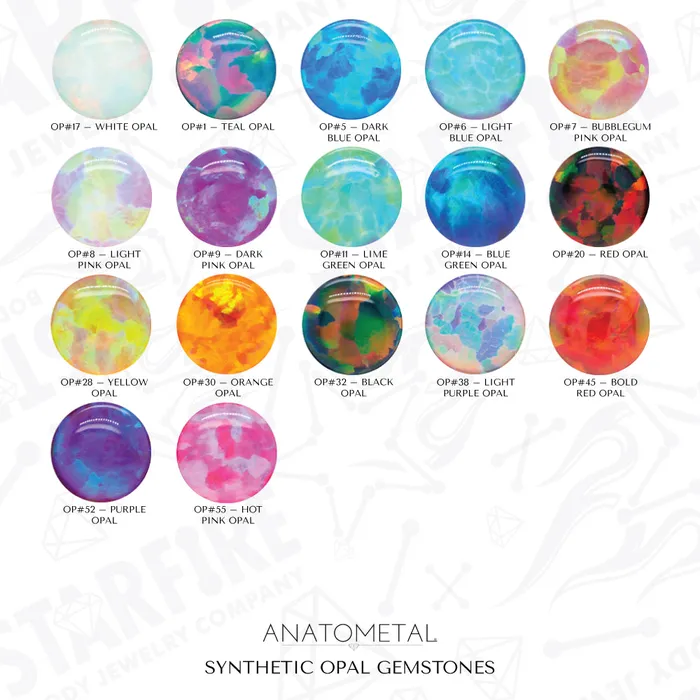 Single Gem Plugs Eyelets with Opal Cabochon Dark Pink Opal Anatometal Rings