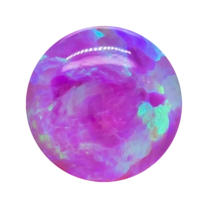 Single Gem Plugs Eyelets with Opal Cabochon Dark Pink Opal Anatometal Rings