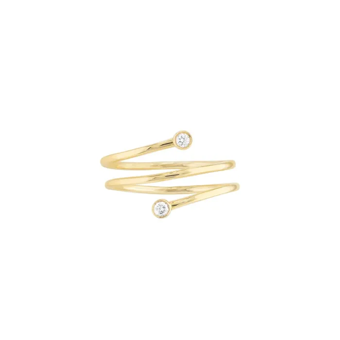 Spiral Ring With Diamonds Alexis Jae Rings