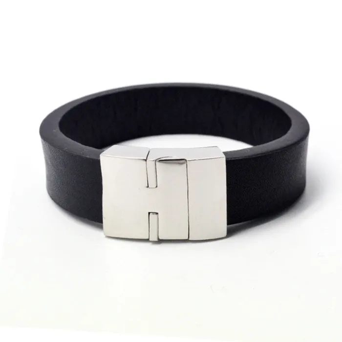 STEEL LEATHER BRACELET STB408 STEEL Bracelets STEEL LEATHER BRACELET STB408 STEEL Bracelets