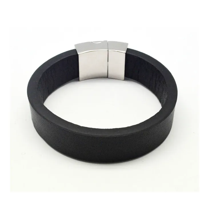 STEEL LEATHER BRACELET STB408 STEEL Bracelets STEEL LEATHER BRACELET STB408 STEEL Bracelets