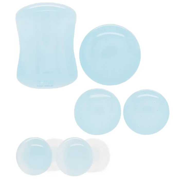 Stone Plugs Blue Mist Quartz Oracle Body Jewelry Rings