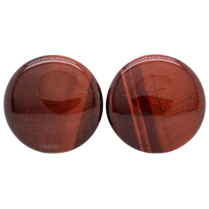 Stone Plugs Red Tiger Eye Oracle Body Jewelry Earrings