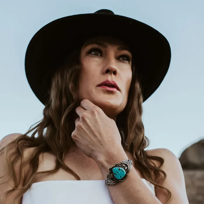 TSkies Jewelry Earrings Turquoise Overlay Cuff
