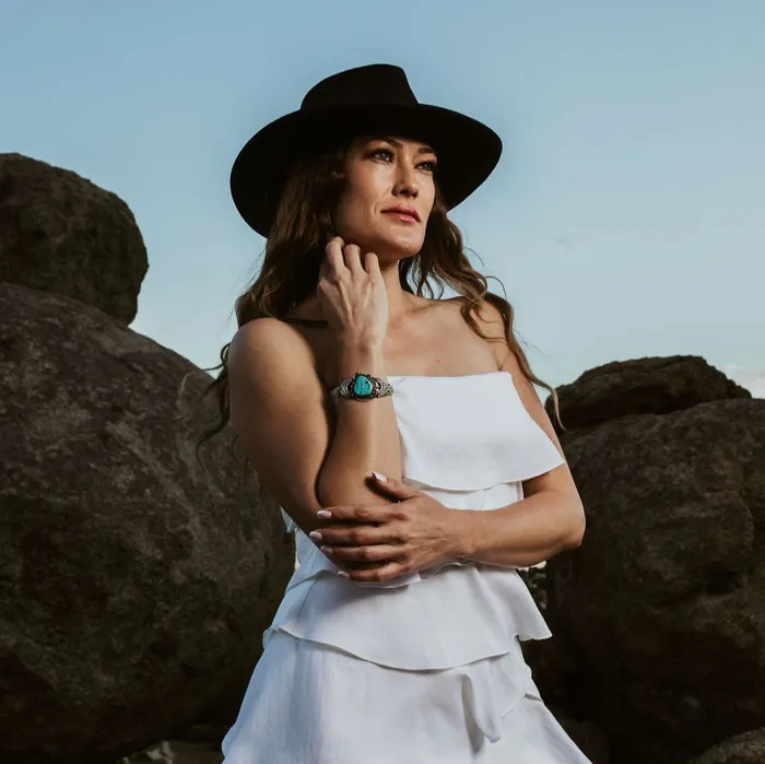 TSkies Jewelry Earrings Turquoise Overlay Cuff