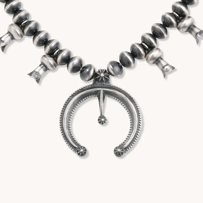 TSkies Jewelry Necklaces Handmade Silver Squash Blossom Necklace