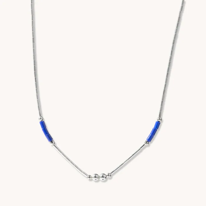 TSkies Jewelry Necklaces Lapis Liquid Silver Necklace