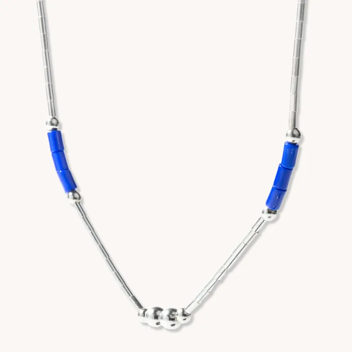 TSkies Jewelry Necklaces Lapis Liquid Silver Necklace