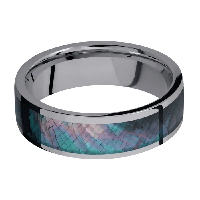Tantalum Band with Black Mother of Pearl Lashbrook Rings